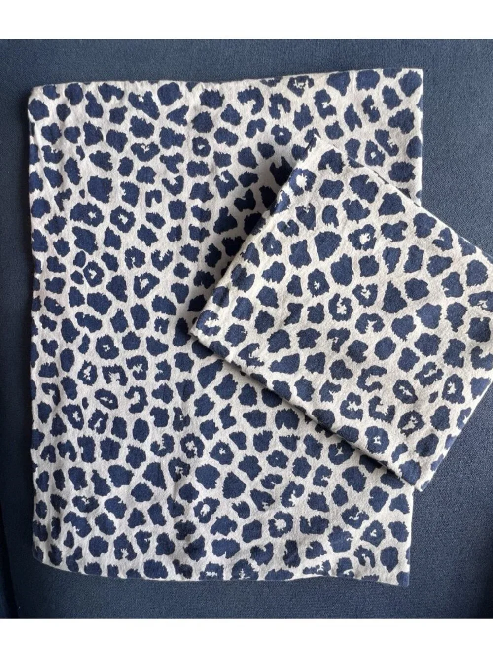 PR Ikea KVASTFIBBLA Pillowcases BLUE Wht Animal Print Leopard Cheetah STD Cotton